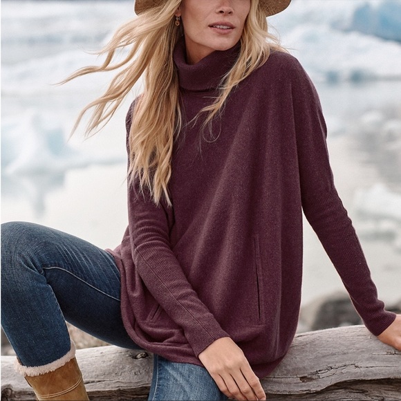 Garnet Hill | Sweaters | Garnet Hill Cashmere Blend Oversized Turtleneck  Sweater Xl | Poshmark